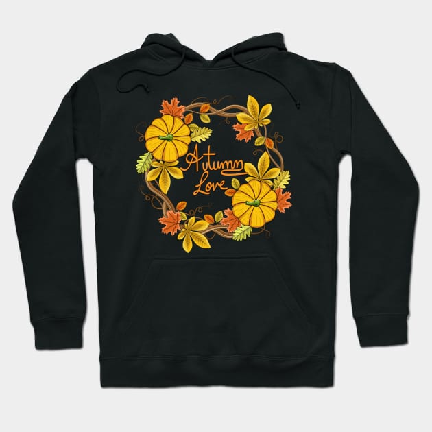 Autumn Love - Wreath Hoodie by Designoholic